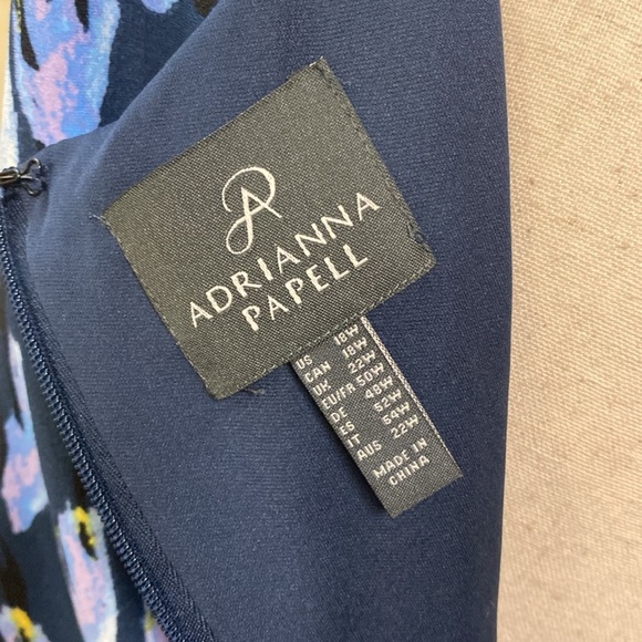 Adrianna Papell Fluttering Botany Print Fit and Flare Dress size 18W - Picture 9 of 9
